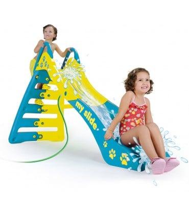 Injusa | My Firts Slide, Children 2 - 6 Years, Permanent Decoration, Water Slide Hose Inlet, Blue and Yellow - PATOYS
