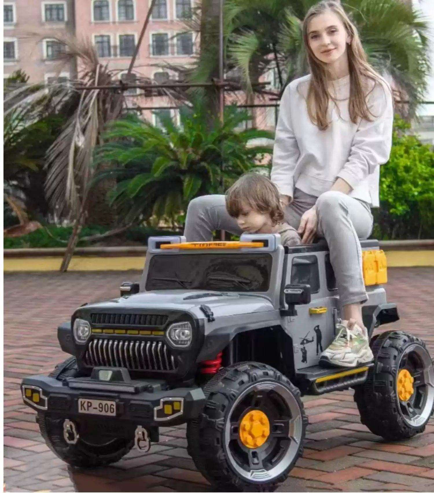 PATOYS 12V 4 Wheel Drive 2 Seater Electric Battery Operated Ride on Jeep Truck for