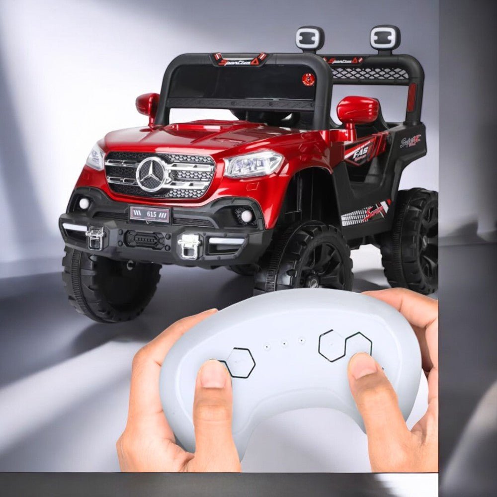 PATOYS | 12V Kids 4X4 Battery Operated Ride On Mercedes - 617 Jeep with Windshield Light, Music & Remote Control - PATOYS - 615 - jeep