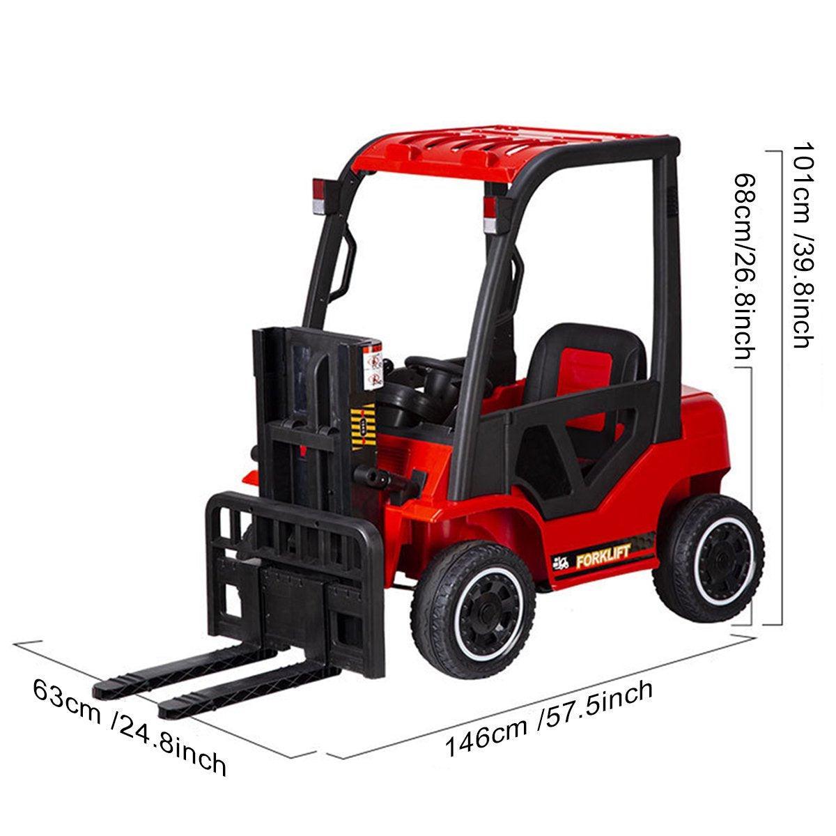 PATOYS | 12V Kids Red Forklift with Remote Control | Spring Suspension | Battery Powered Electric Construction Vehicle - PATOYS