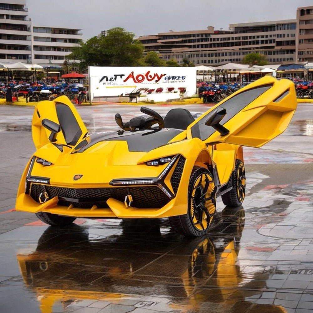 PATOYS | 12V Lamborghini Style Ride On Car | Model No. 603 - P | Metallic Colors - PATOYS - 603 - P - yellow