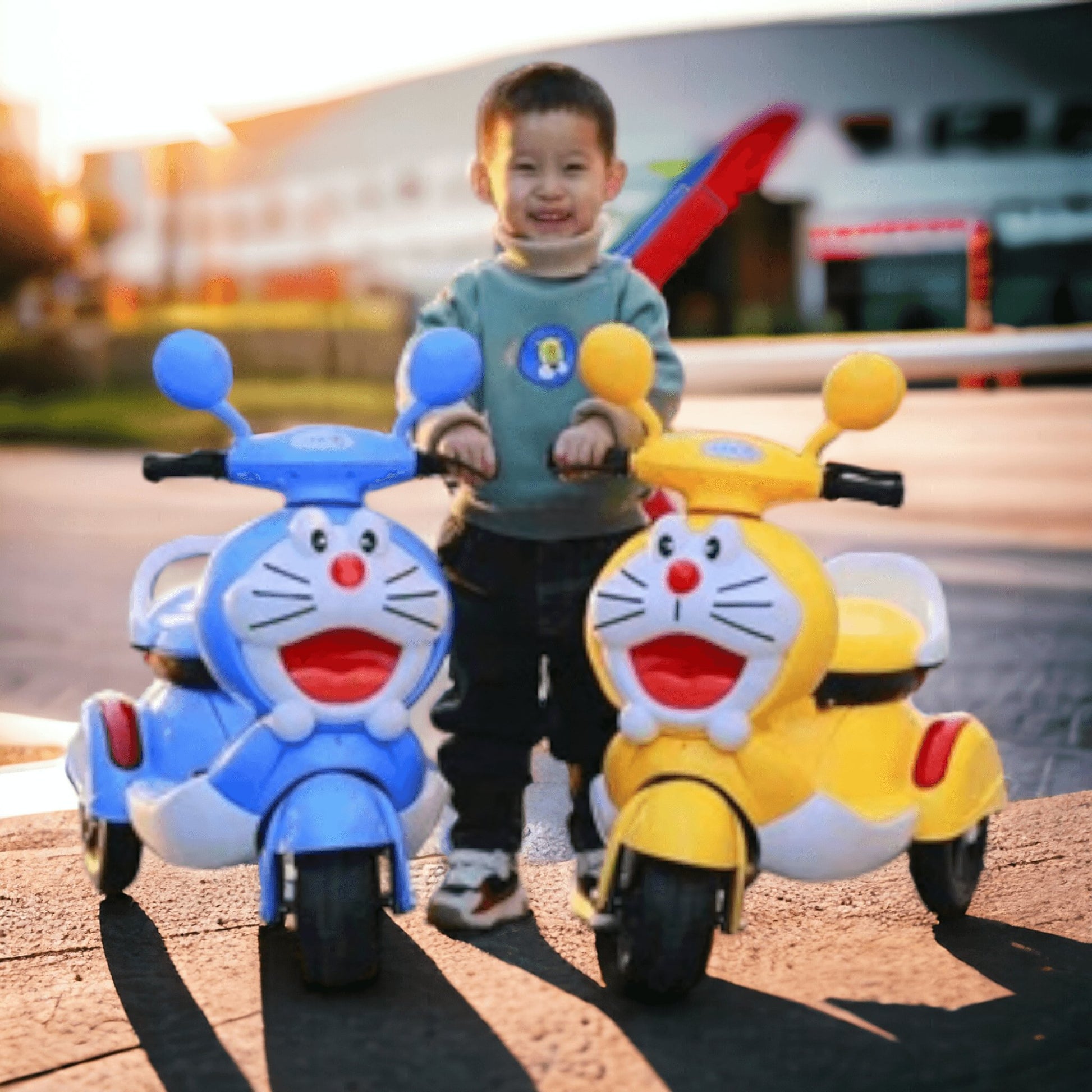 PATOYS | 3 - Wheel Special doremon style Battery Operated Ride On Scooty Scooter for 2 - 4 Years Kids electric bike - PATOYS