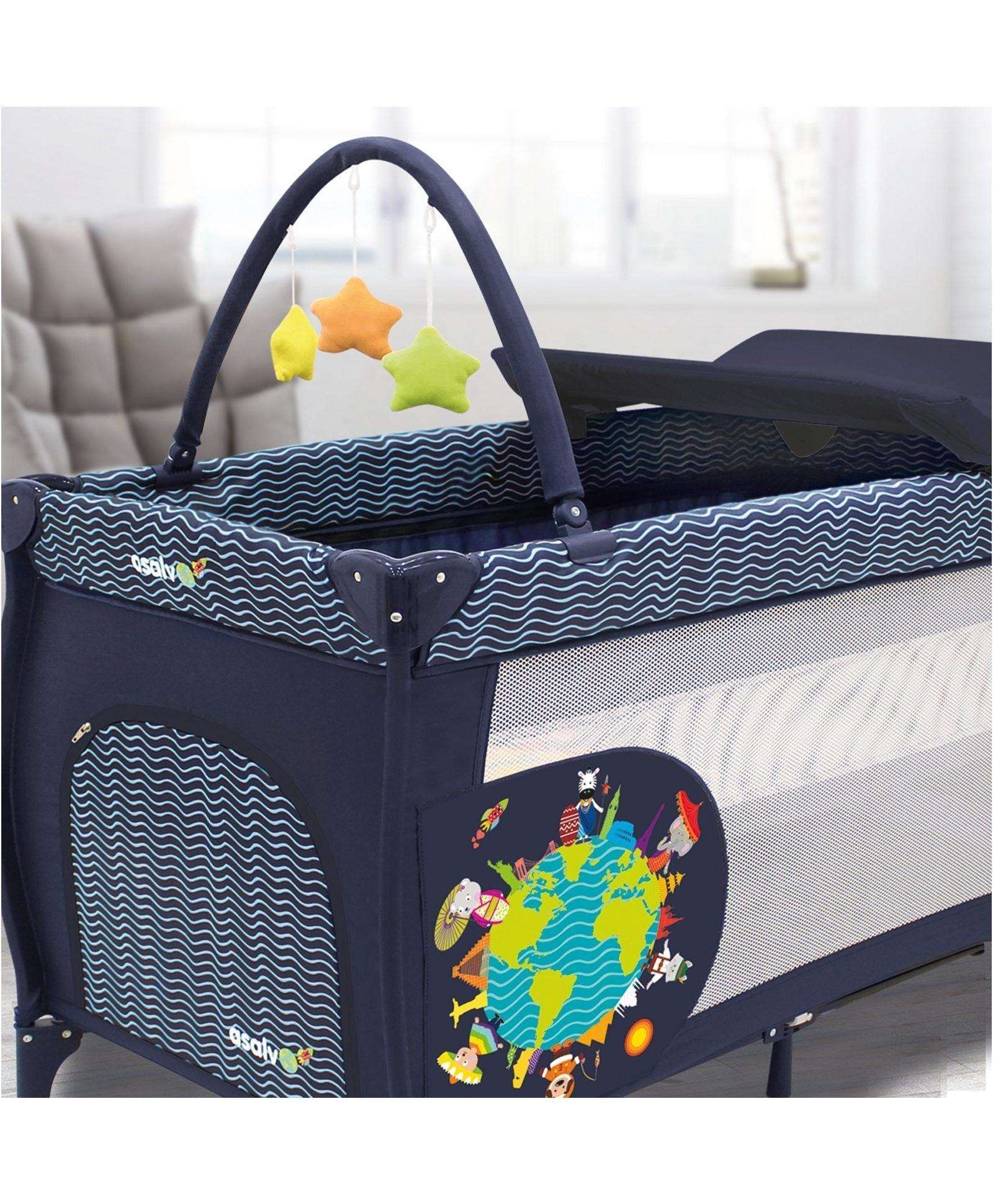 PATOYS | Asalvo | 12623 Travel Cot for kids Mix plus Animals Of The World - PATOYS