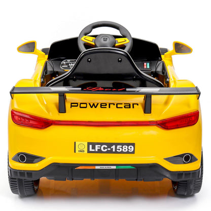 PATOYS | Battery Operated Ride On Car with Music and Lights | LFC - BDQ1589 - Yellow - PATOYS