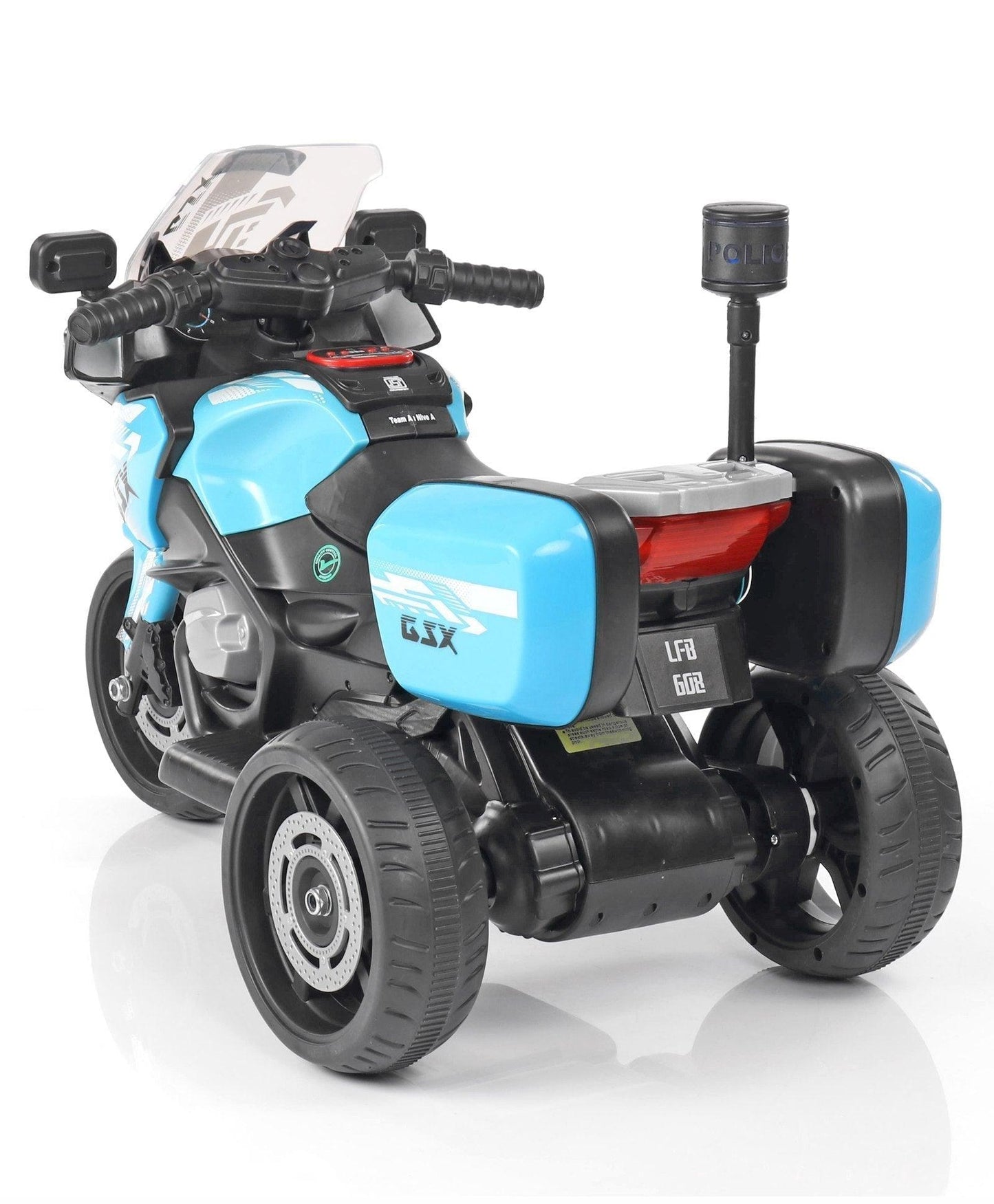 PATOYS | Battery Operated Three - Wheel Kids Police Bike (Multi Color) - PATOYS