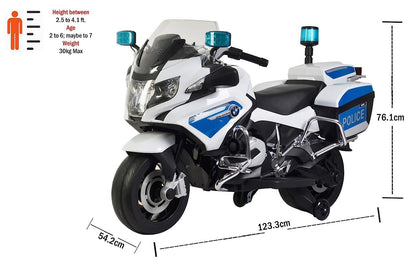 PATOYS | Chilokbo Officially Licensed BMW 212 Police bike R 1200 RT Motorcycle Battery Operated Ride - on Bike for Kids up to 7 years - PATOYS