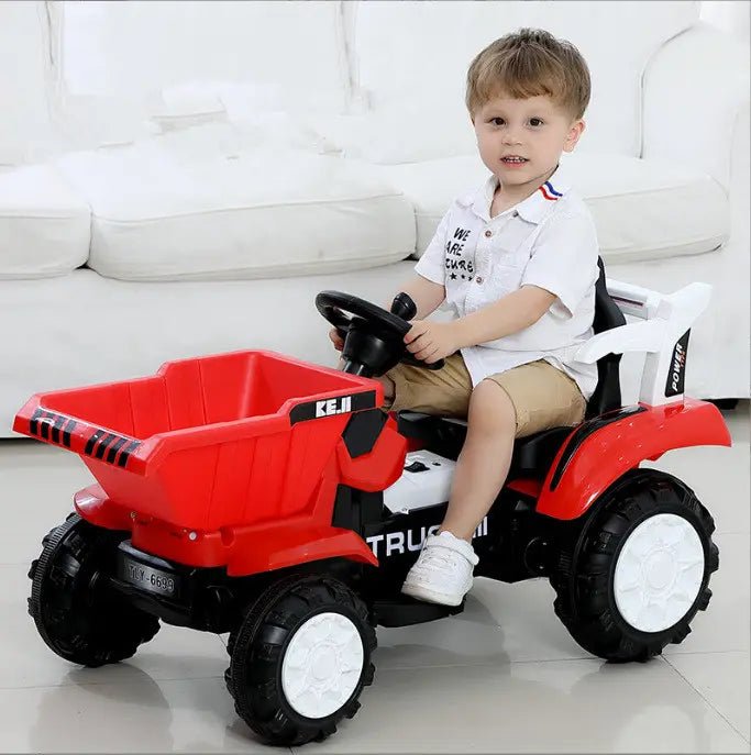 PATOYS | Engineering dump truck four - wheel electric walking tractor outdoor for kids - PATOYS - TLY - 6699D - Red