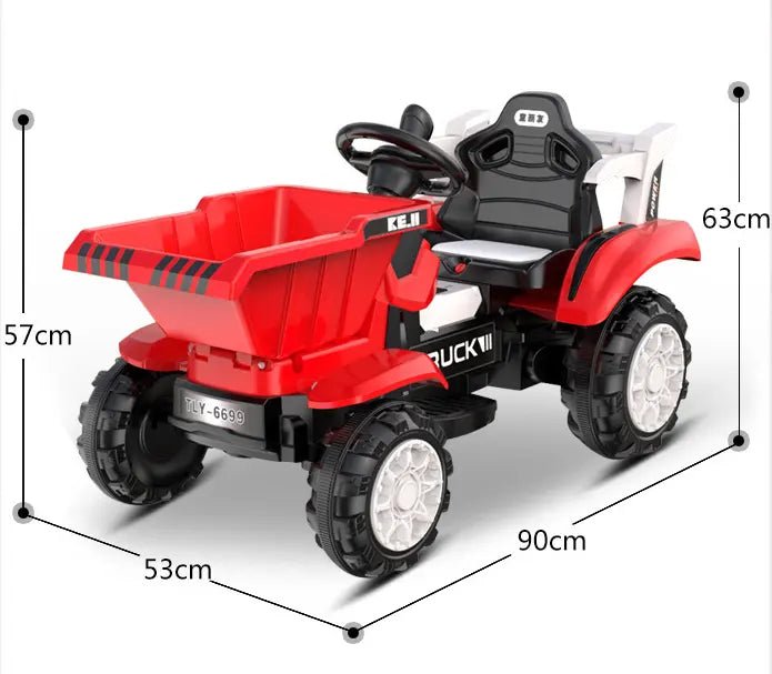 PATOYS | Engineering dump truck four - wheel electric walking tractor outdoor for kids - PATOYS - TLY - 6699D - Red