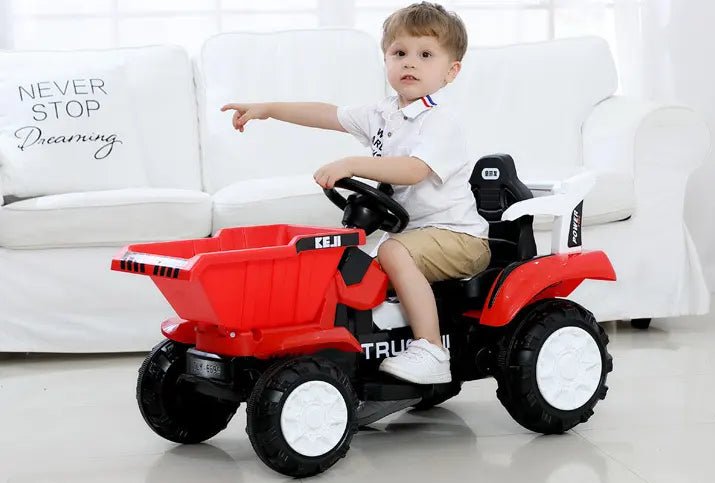 PATOYS | Engineering dump truck four - wheel electric walking tractor outdoor for kids - PATOYS - TLY - 6699D - Red