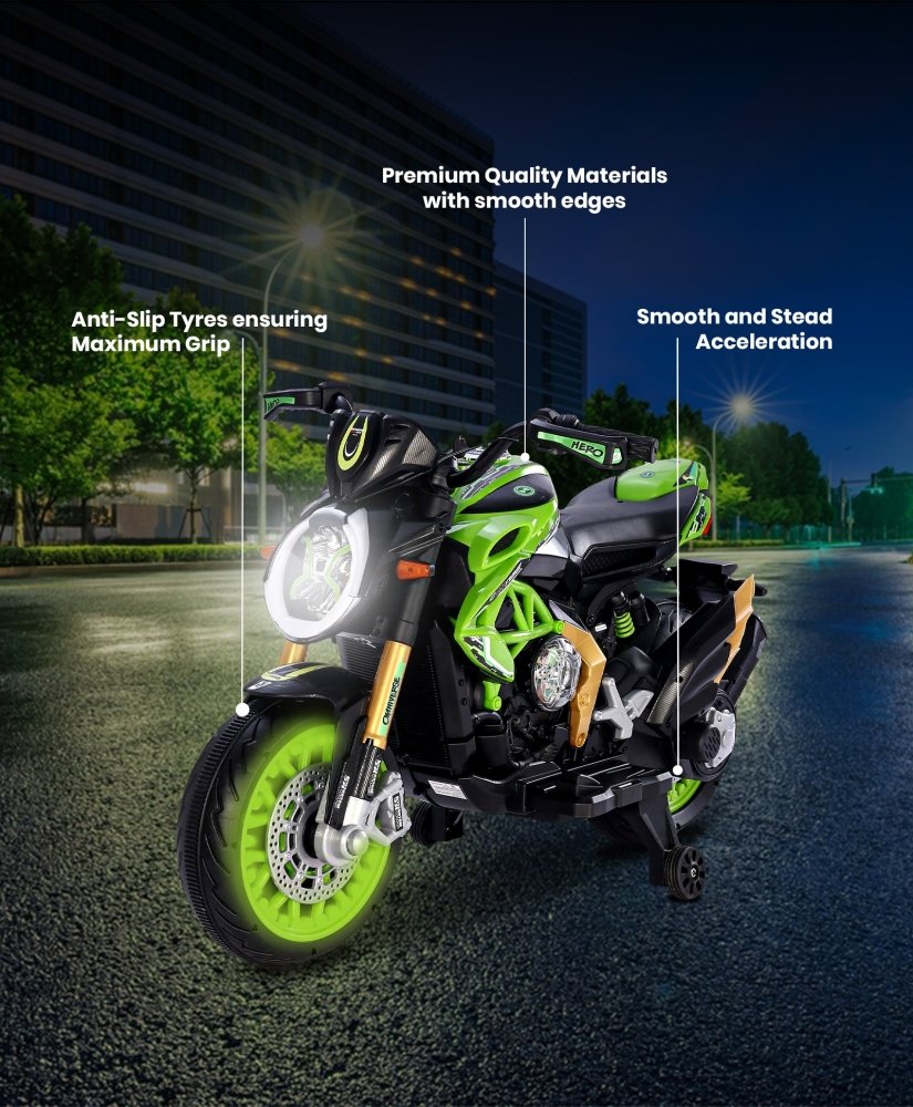 PATOYS | Exclusive Officially Licensed Ben 10 Big Ride - On Bike 12 Volt for Kids - PATOYS - Ben10 - 800CC - green