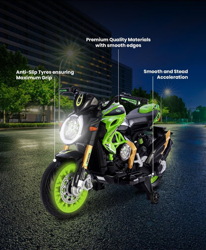 PATOYS | Exclusive Officially Licensed Ben 10 Big Ride - On Bike 12 Volt for Kids - PATOYS - Ben10 - 800CC - green