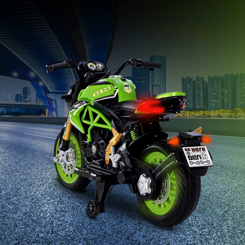 PATOYS | Exclusive Officially Licensed Ben 10 Big Ride - On Bike 12 Volt for Kids - PATOYS - Ben10 - 800CC - green