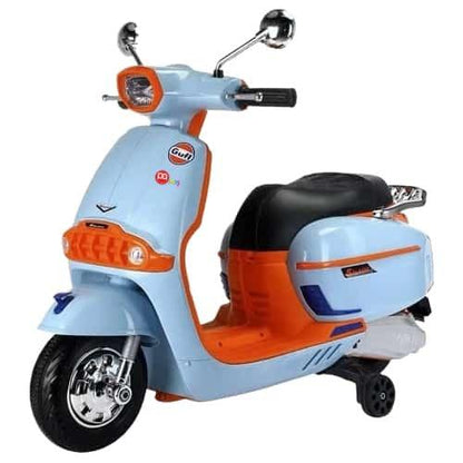 PATOYS | Gulf Battery Operated Vespa type ride on bike for kids 2Motor foot race big size scooter - PATOYS