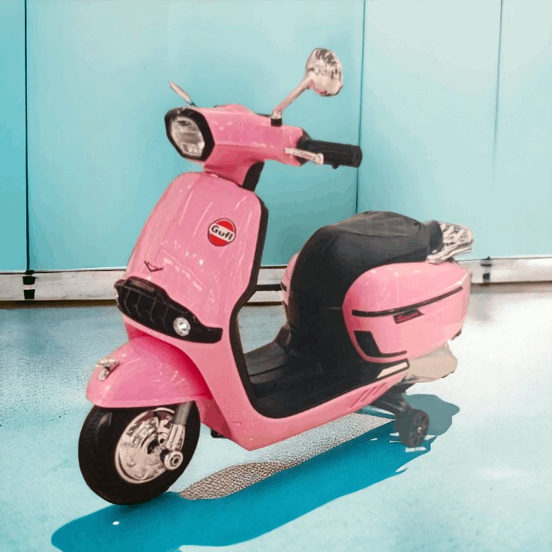 PATOYS | Gulf Battery Operated Vespa type ride on bike for kids 2Motor foot race big size scooter - PATOYS