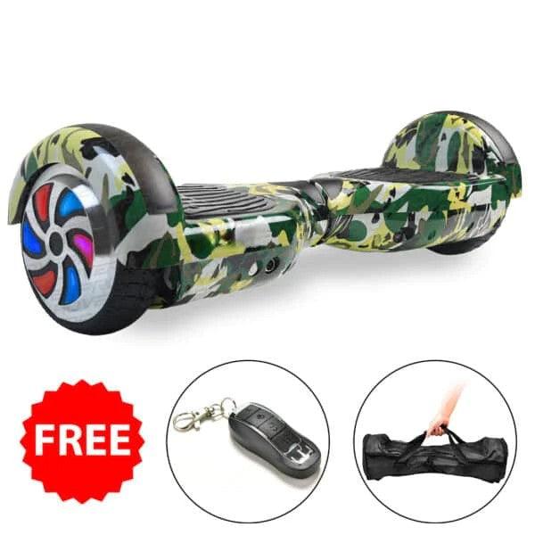 PATOYS | H6+ Green Military Hoverboard balancing wheel with Remote, Bag and Long Range Battery - PATOYS