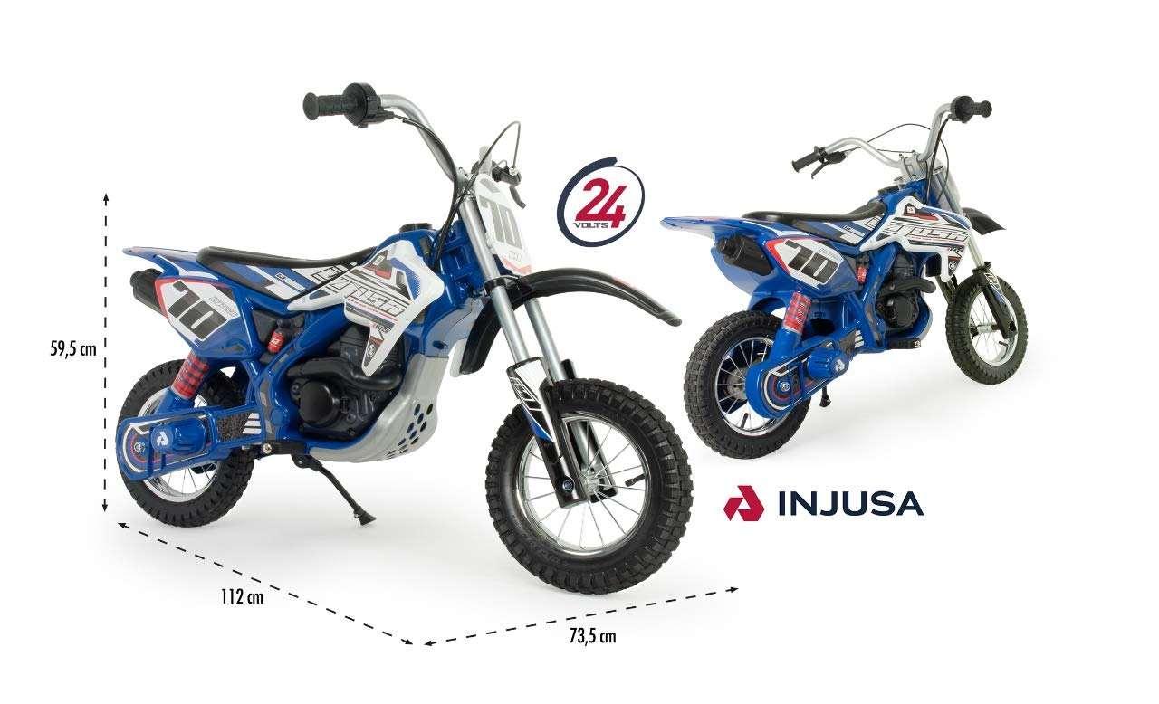 PATOYS | Injusa | Blue Fighter Motorcycle 24 Volt dirt bike for Children with Electric Brake Model: 6832 - PATOYS