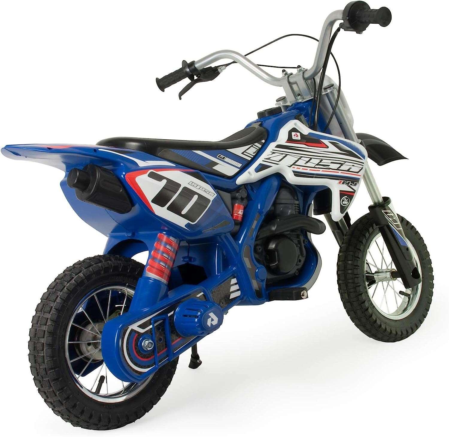 PATOYS | Injusa | Blue Fighter Motorcycle 24 Volt dirt bike for Children with Electric Brake Model: 6832 - PATOYS