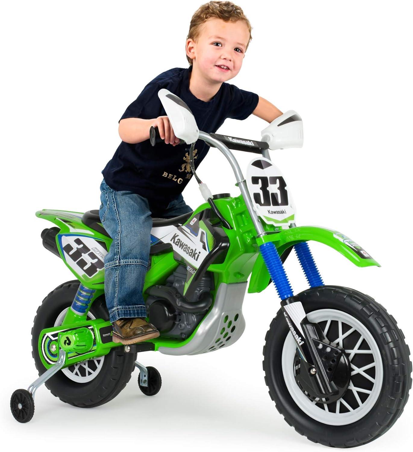 PATOYS | Injusa | Motorcycle electric 12V Officially Licensed Kawasaki dirt bike with powerful engine, handle and sporty design (6835) 3+ years - PATOYS