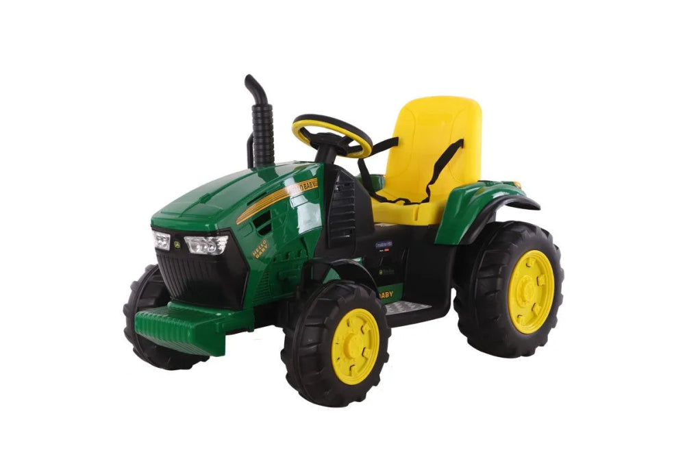 PATOYS | JD Kids Ride On Tractor | Baby Driving Tractor with Wagon | 12V | Age 2 - 7 Years - PATOYS - JD105SO - Green