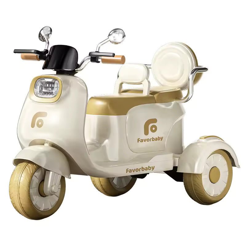 PATOYS | Kids Electric Activa - Vespa Type Scooter | Two Seats | Three Wheels kids bike - PATOYS - XW - 06 - white