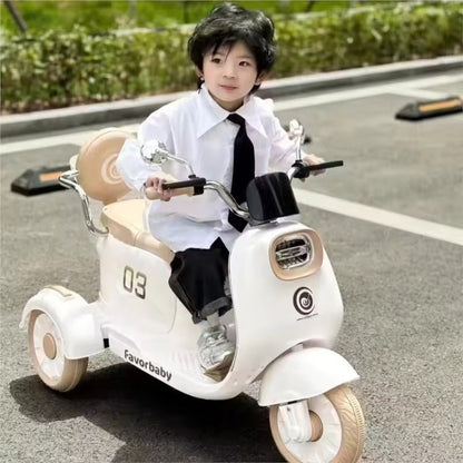 PATOYS | Kids Electric Activa - Vespa Type Scooter | Two Seats | Three Wheels kids bike - PATOYS - XW - 06 - white