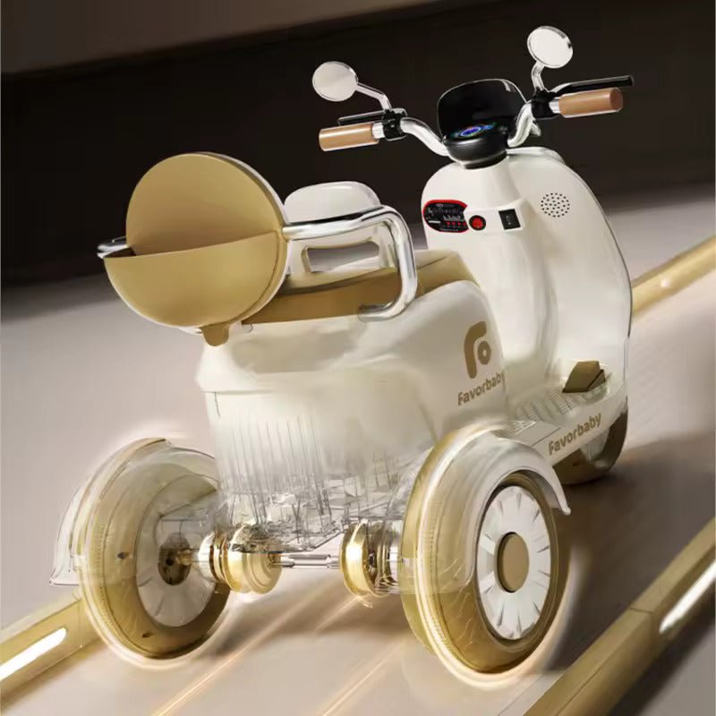 PATOYS | Kids Electric Activa - Vespa Type Scooter | Two Seats | Three Wheels kids bike - PATOYS - XW - 06 - white