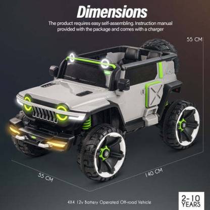 PATOYS | kids ride on jeep | Four Wheel drive ride ons (4*4)| Big size toy car WN1166 - PATOYS - PAU1166 - grey