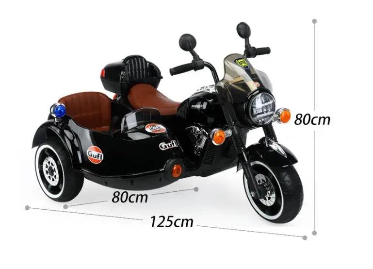 PATOYS | Large Size 3 Wheel Battery operated Motorcycle with sidecar for two kids Duo Tron bike - PATOYS