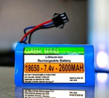 PATOYS | Li - Po Battery - 7.4V/2600mAH - 18650 Model 3 PIN - 3 wire - PATOYS