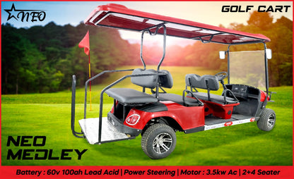 PATOYS | Neo Medley Golf Cart 2+4 seater with Power steering 60v 100ah battery operated - PATOYS - Golf - Cart - 2+4