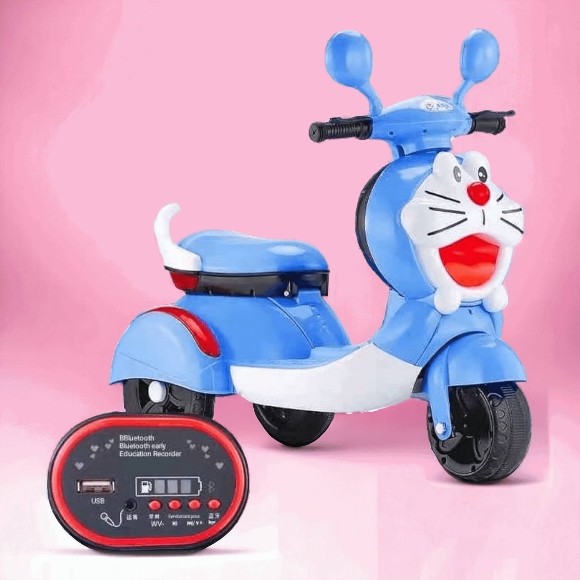 PATOYS | 3-Wheel Special doremon style Battery Operated Ride On Scooty Scooter for 2-4 Years Kids electric bike Ride on Bike PATOYS