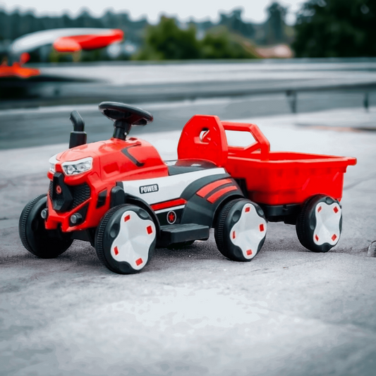 PATOYS | Children's Electric Tractor Off-Road Car Automobile Charging 4 Wheels Motorcar Ride Cars Red Ride on Car PATOYS