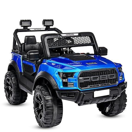 PATOYS | POBO Blue (1 - 8Yrs) Battery ride on kids car Jeep Battery Operated Ride On - PATOYS