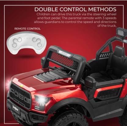 PATOYS | POBO RED (1 - 8Yrs) Battery ride on kids car Jeep Battery Operated Ride On (Red) - PATOYS