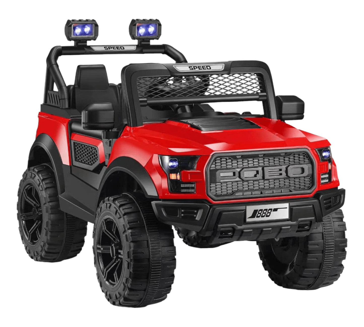 PATOYS | POBO RED (1 - 8Yrs) Battery ride on kids car Jeep Battery Operated Ride On (Red) - PATOYS