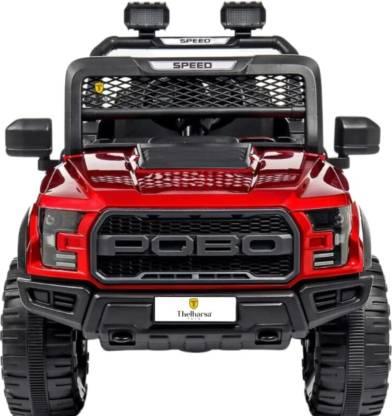 PATOYS | POBO RED (1 - 8Yrs) Battery ride on kids car Jeep Battery Operated Ride On (Red) - PATOYS