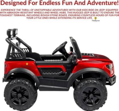 PATOYS | POBO RED (1 - 8Yrs) Battery ride on kids car Jeep Battery Operated Ride On (Red) - PATOYS