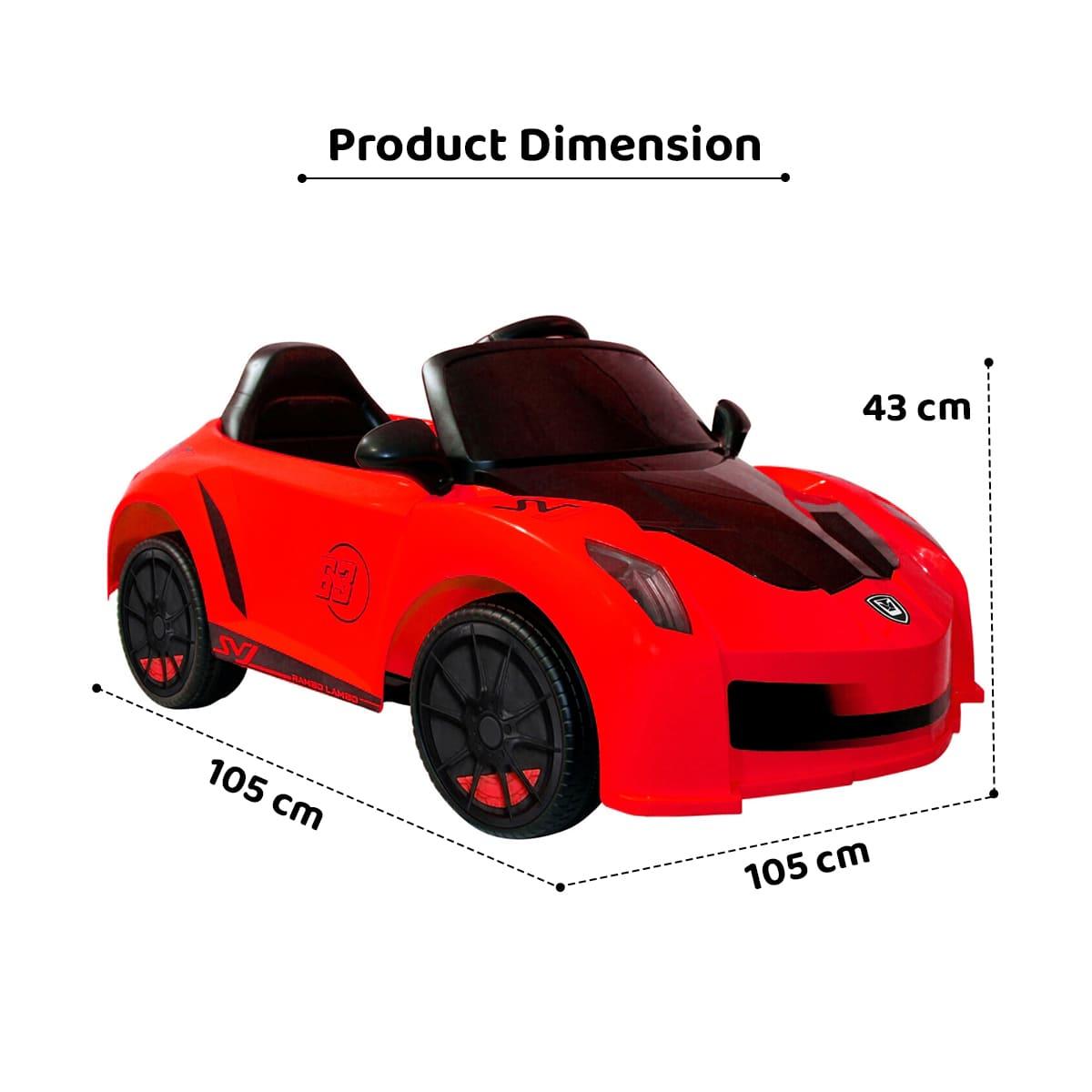 PATOYS | Rambo - Lamboo Best Electric Car for Kids, Remote with Swing Function LFC - YKL - 2688 | Red - PATOYS