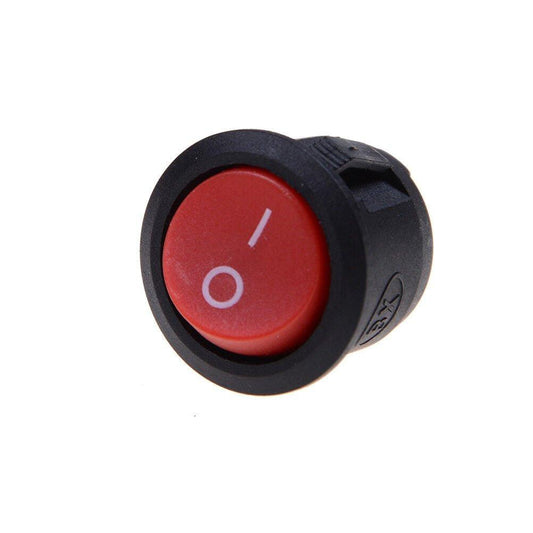 PATOYS | Red Light SPST 2 - Pin on/Off Round Boat Rocker Switch AC 6A 250V 10A 125V - 2 piece - PATOYS