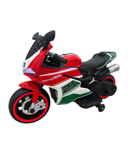 PATOYS | Stylish and Sturdy Battery Operated Ride On Bike - Red - PATOYS