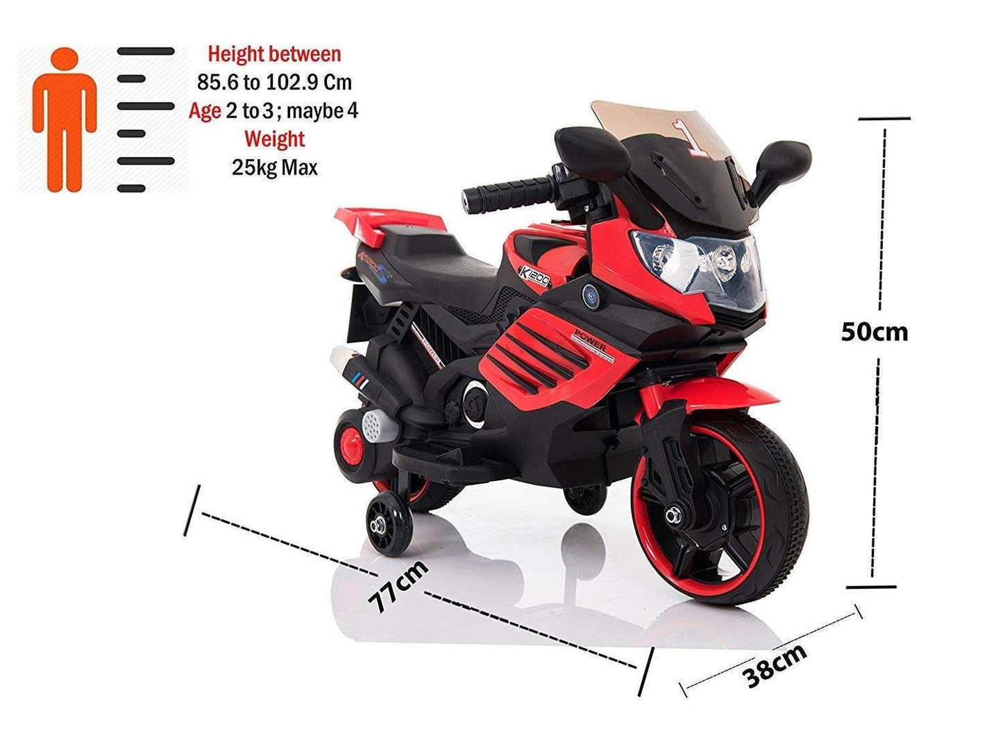 PATOYS | Super Sport Rechargeable 6V Battery Operated Ride - on Bike for kids upto 3 years - PATOYS