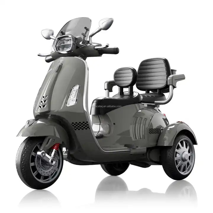 PATOYS | Unisex 2 Seater Big Size Ride - On 12V Battery Vespa Bike with 3 Wheels Power for Children - PATOYS - HLW - 1388