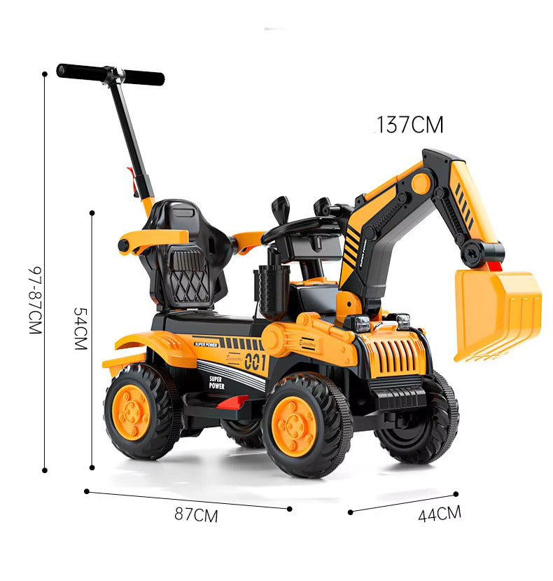 PATOYS | XZ970 Battery Operated Ride - On JCB - Excavator - PATOYS - XZ970 - yellow